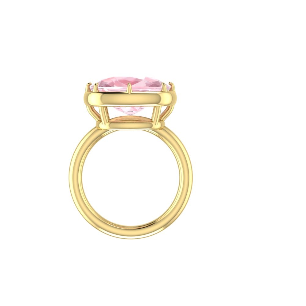 Custom Rectangular Cut Rare Pink Morganite Ring with Special Cut - Image 7