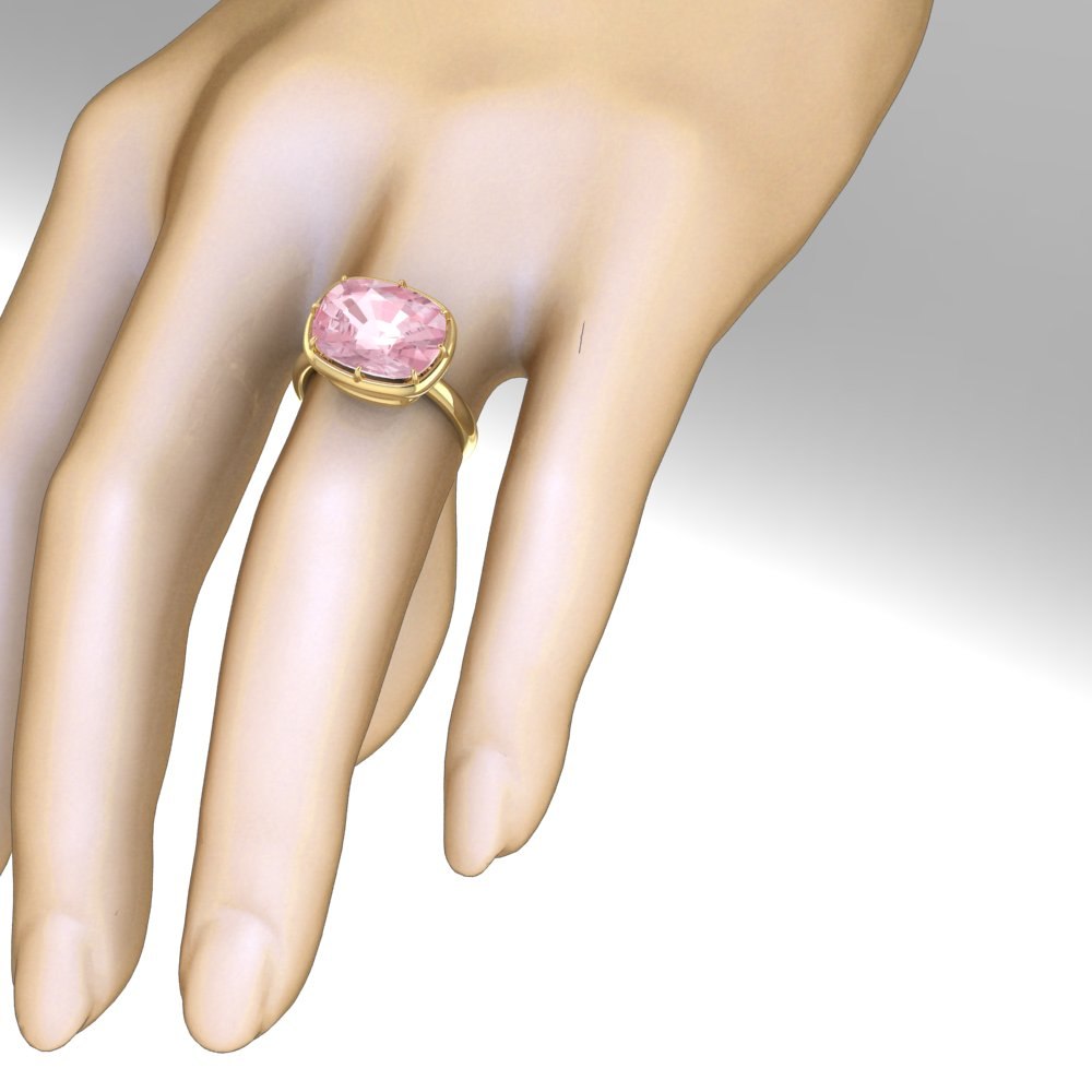 Custom Rectangular Cut Rare Pink Morganite Ring with Special Cut - Image 4