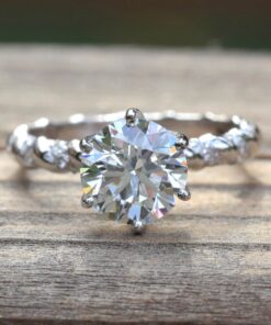 6 Prong Twisted Shank IGI Lab Diamond Ring White Gold Platinum LS5212