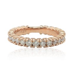 Almost Eternity Wedding Band Lab Grown Diamond Stones Rose Gold LS4577