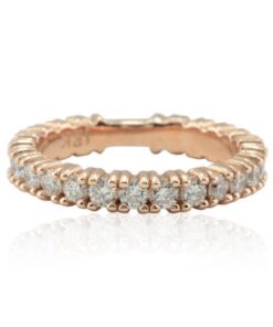 Almost Eternity Wedding Band Lab Grown Diamond Stones Rose Gold LS4577
