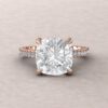 Cushion Cut Lab Diamond Engagement Ring Claw Prongs Rose Gold LS5473