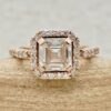 IGI Asscher Cut Lab Diamond Classic Engagement Ring Rose Gold LS7471