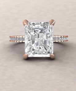 IGI Certified Lab Diamond Engagement Ring Claw Prongs Rose Gold LS5491