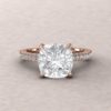 IGI Certified Lab Diamond Engagement Ring Fang Prongs Rose Gold LS5291