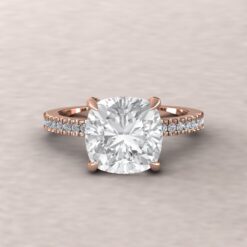 IGI Certified Lab Diamond Engagement Ring Fang Prongs Rose Gold LS5291