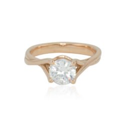IGI Certified Lab Diamond Plain Shank Engagement Ring Rose Gold LS4422