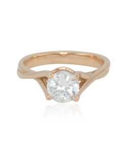 IGI Certified Lab Diamond Plain Shank Engagement Ring Rose Gold LS4422