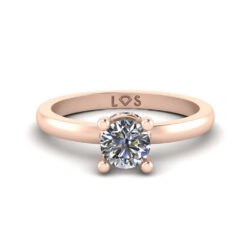 IGI Certified Round Cut Lab Diamond Engagement Ring Rose Gold LS4828