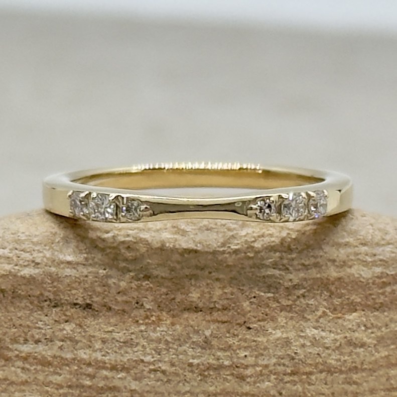 Custom Lab Diamond Contoured Wedding Ring - Image 2
