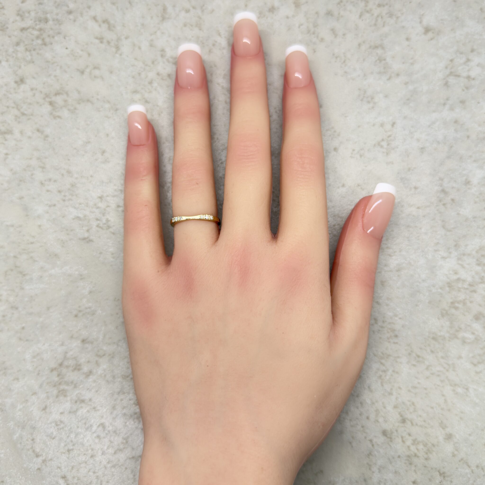 Custom Lab Diamond Contoured Wedding Ring - Image 4