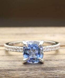 Light Blue Sapphire Diamond Engagement Ring White Gold Platinum LS5542