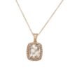 Morganite Peach Sapphire Halo Pendant Bridal Jewelry Rose Gold LS4219