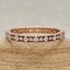 Round Cut Diamond Eternity Band Milgrain Wedding Ring Rose Gold LS7260