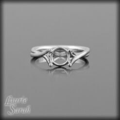 Solid Mounting 6mm Round Gemstone Diamond White Gold Platinum LS2194