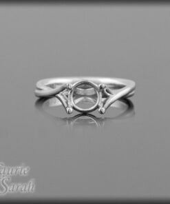 Solid Mounting 6mm Round Gemstone Diamond White Gold Platinum LS2194