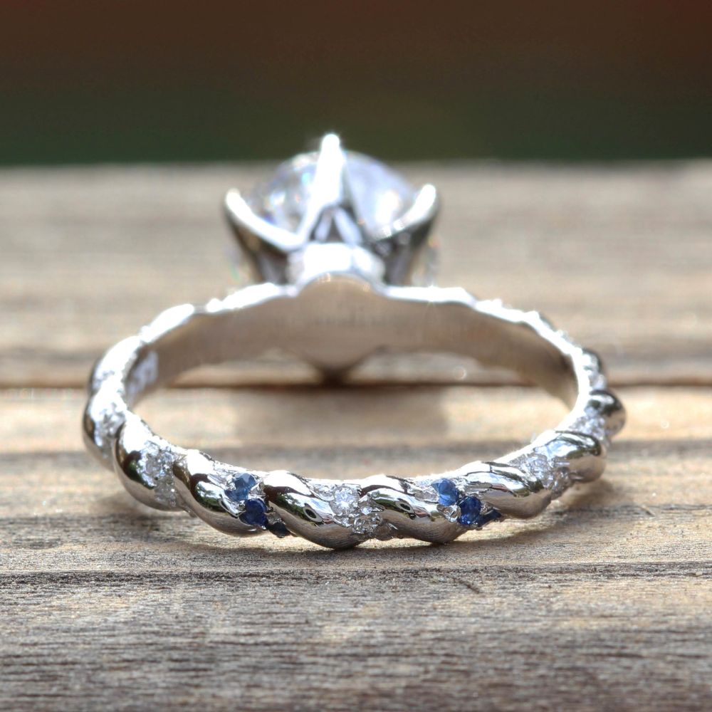 Solitaire Full Eternity Round Diamond Ring White Gold Platinum LS5212