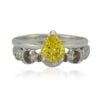 Sunny Yellow Sapphire Engagement Ring Set White Gold Platinum LS4183