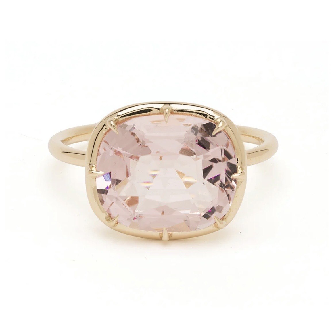 Custom Rectangular Cut Rare Pink Morganite Ring with Special Cut - Image 11