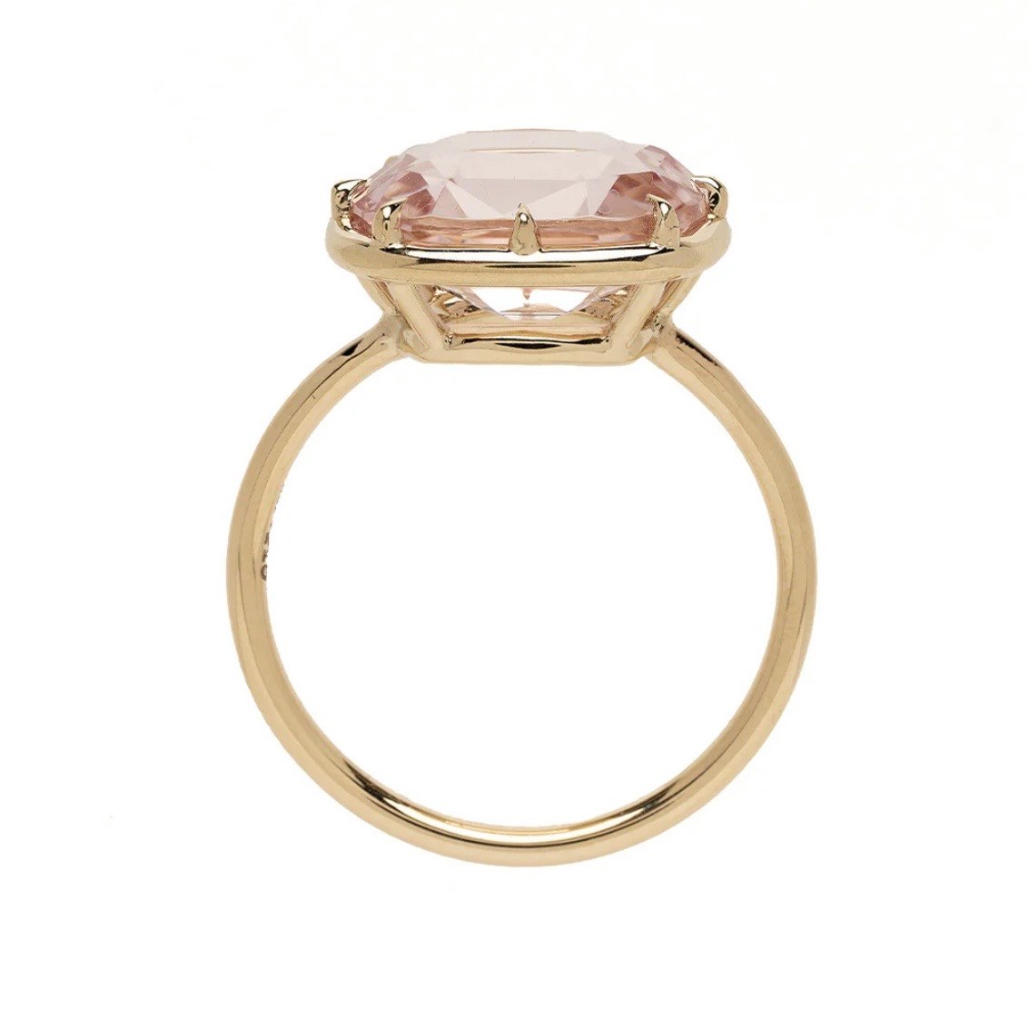 Custom Rectangular Cut Rare Pink Morganite Ring with Special Cut - Image 10
