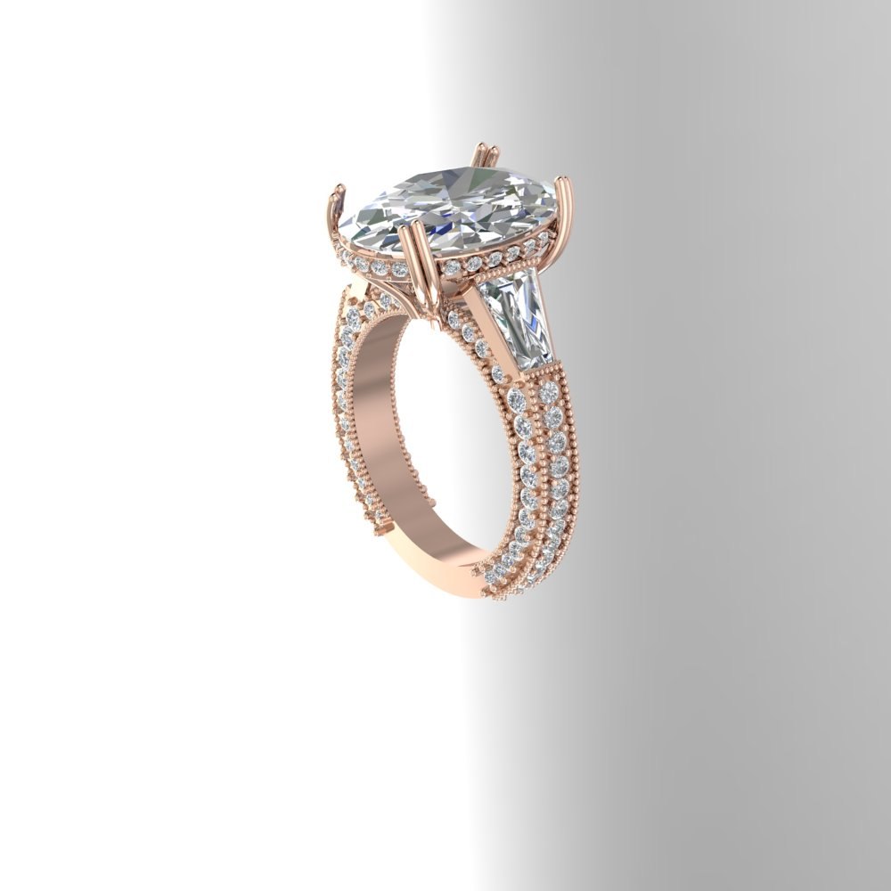 Custom Oval Lab Diamond Triple Shank Ring remake - Image 2