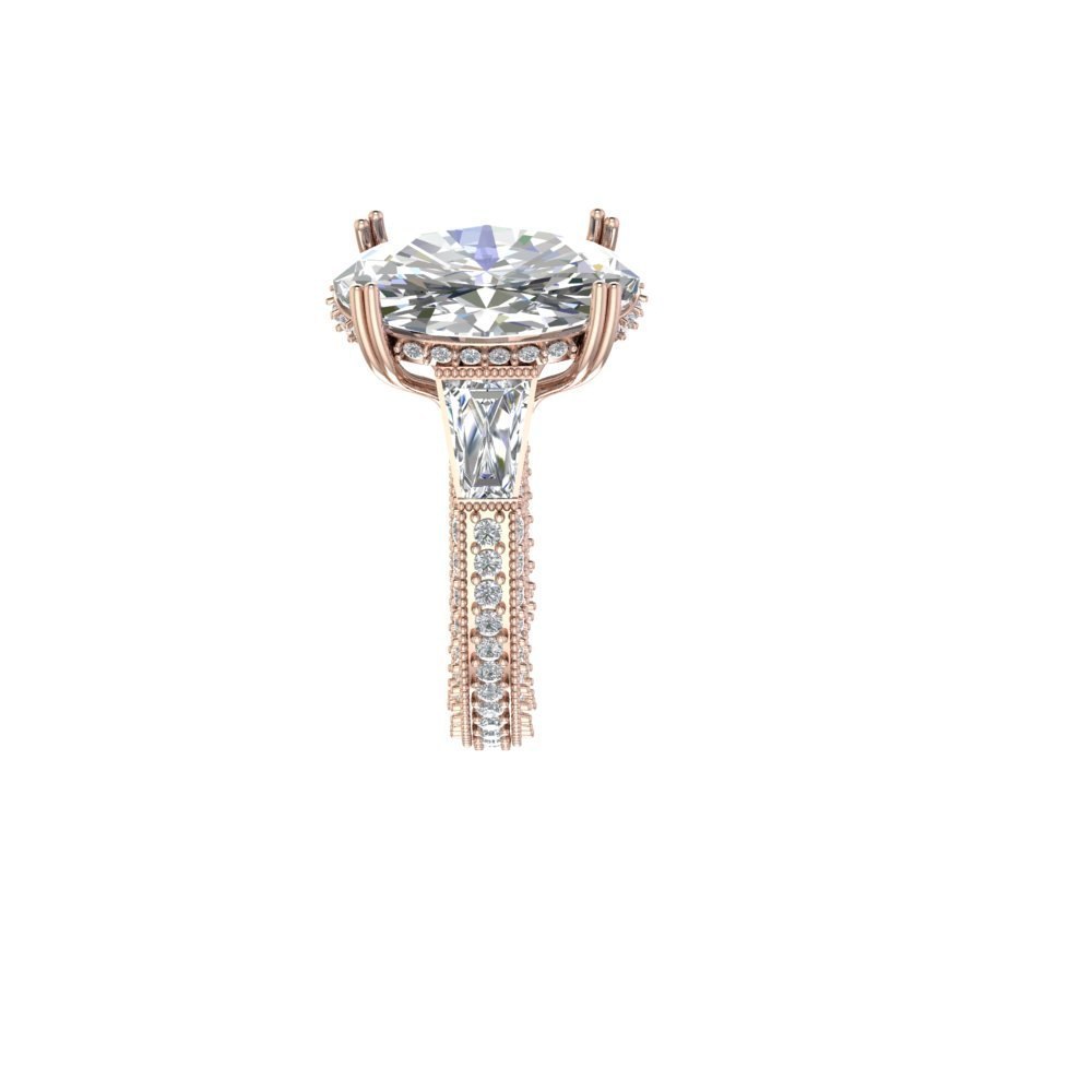 Custom Oval Lab Diamond Triple Shank Ring remake - Image 4