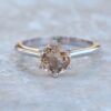 6 Prong Oval Cut Peachy Pink Morganite Ring White Gold Platinum LS5996