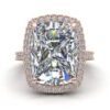 8 Carat Rectangular Cushion Diamond Engagement Ring Rose Gold LS7437