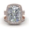 8 Carat Rectangular Cushion Diamond Stacking Ring Set Rose Gold LS7438