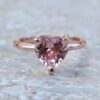 AAA Heart Cut Classic Pink Morganite Engagement Ring Rose Gold LS6023
