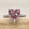AAA Heart Shape Morganite Ring Claw Prongs White Gold Platinum LS7270