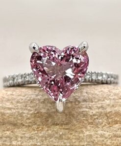 AAA Heart Shape Morganite Ring Claw Prongs White Gold Platinum LS7270