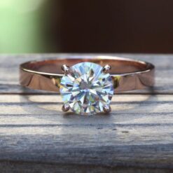 Certified Solitaire Lab Grown Diamond Engagement Ring Rose Gold LS5321