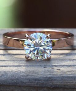 Certified Solitaire Lab Grown Diamond Engagement Ring Rose Gold LS5321