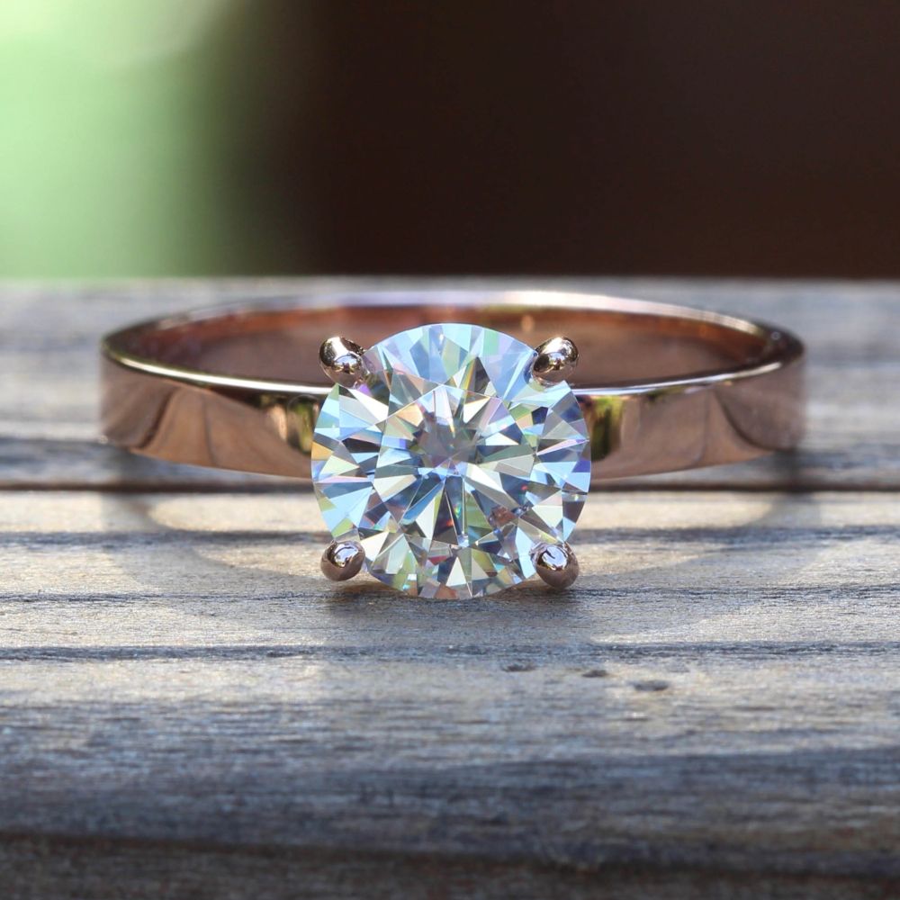 Certified Solitaire Lab Grown Diamond Engagement Ring Rose Gold LS5321