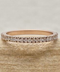 Classic Round Cut Diamond Wedding Band Stacking Ring Rose Gold LS7290