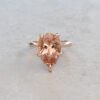 Genuine Peachy Pink Morganite 5 Prong Filigree Ring Rose Gold LS6006