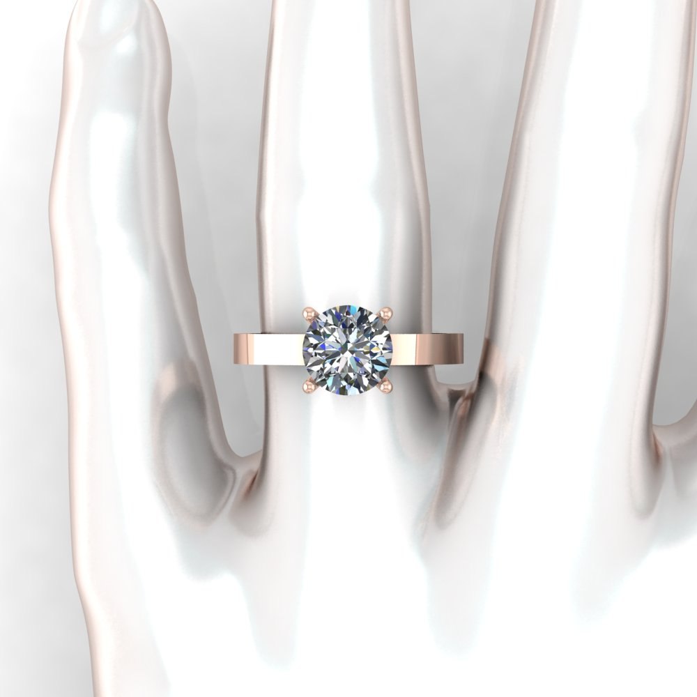 IGI Certified Lab Diamond Engagement Ring Plain Shank Rose Gold LS5321