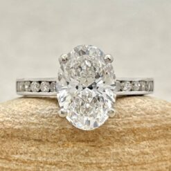 IGI Lab Diamond Fang Prong Engagement Ring White Gold Platinum LS7221