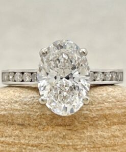 IGI Lab Diamond Fang Prong Engagement Ring White Gold Platinum LS7221