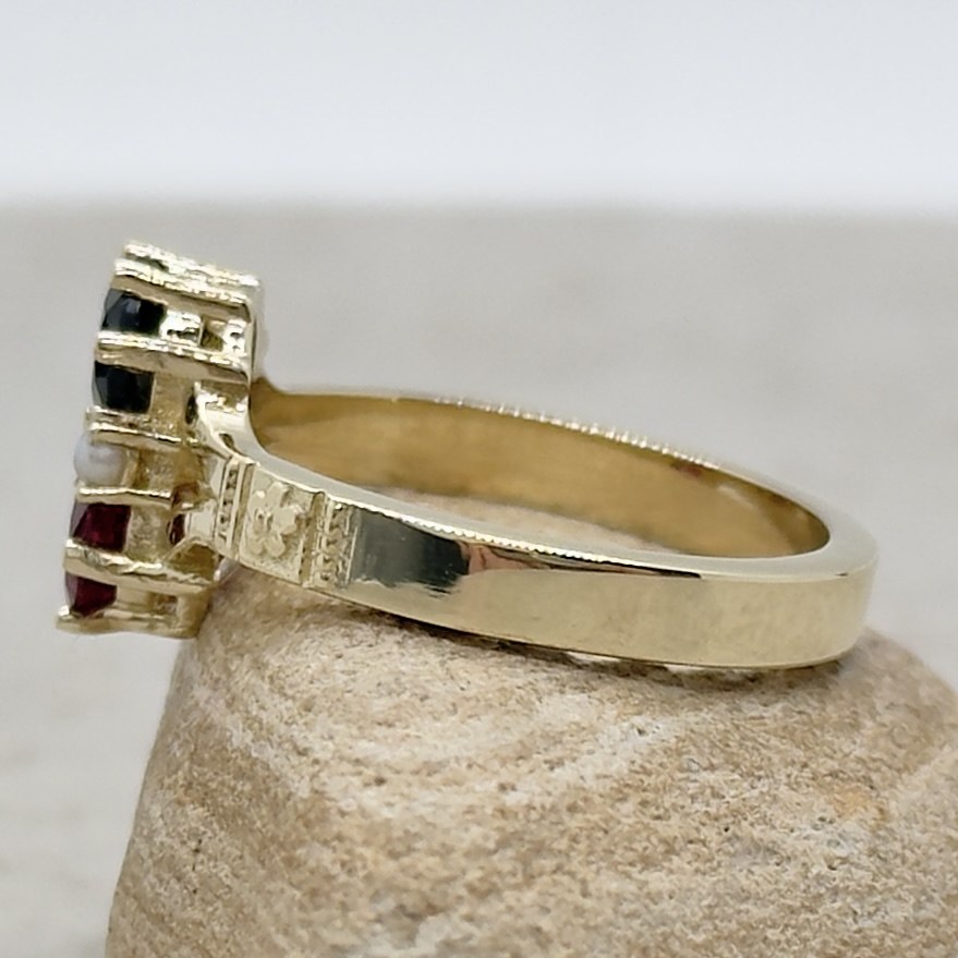 Custom Ruby and Black Onyx and Pearl Ring - Image 3
