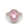 Pure Pink Teardrop Morganite Diamond Engagement Ring Rose Gold LS5452