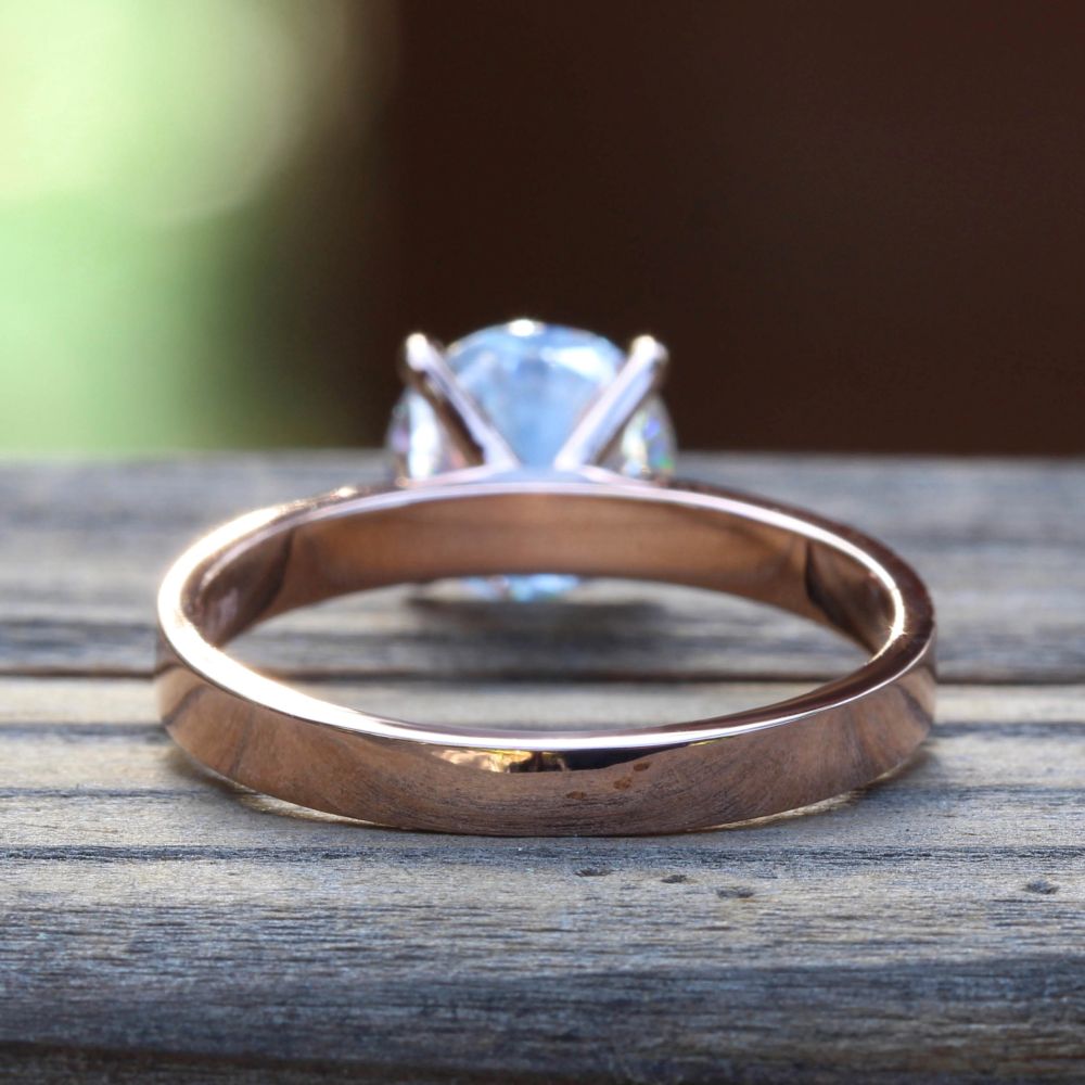 Round Cut IGI Lab Diamond Solitaire Engagement Ring Rose Gold LS5321