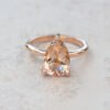 Solitaire Oval Cut Peach Pink Morganite Gemstone Ring Rose Gold LS5963