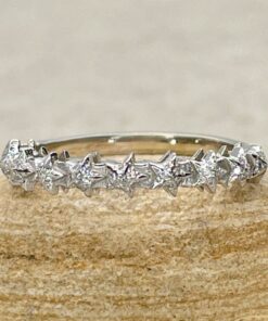Ten Star Lab Natural Diamond Wedding Band White Gold Platinum LS6918