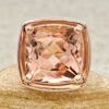14 Carat Cushion Peachy Pink Morganite Statement Ring Rose Gold LS7157