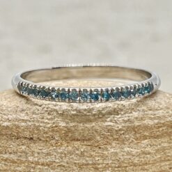 4 Prong Setting Aquamarine Birthstone Ring White Gold Platinum LS7091
