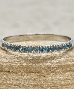 4 Prong Setting Aquamarine Birthstone Ring White Gold Platinum LS7091
