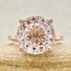 7 Carat Solitaire Round Cut Rare Pink Morganite Ring Rose Gold LS7150