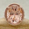 Large Oval Cut Peachy Pink Morganite Statement Ring Rose Gold LS7155